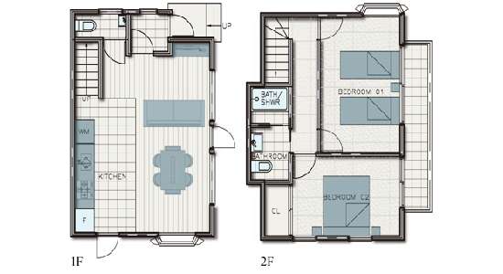 hakuba echoland chalets - standard - floor plan